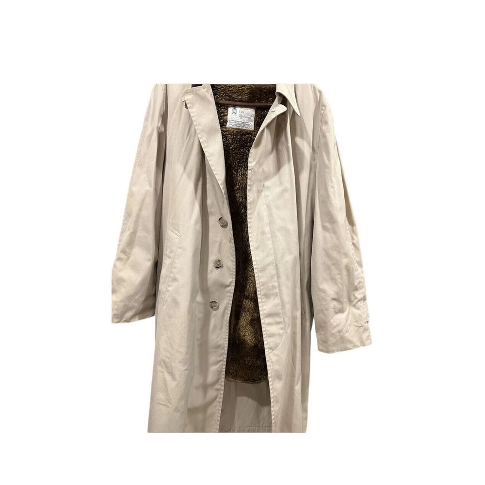 Vintage London Fog Maincoats Lined Textured Polyester Trench Womens USA Sz 16 - Picture 8 of 9